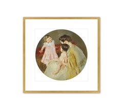 MOTHER AND TWO CHILDREN Art Print - Mary Stevenson Cassatt