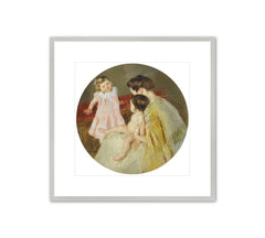 MOTHER AND TWO CHILDREN Art Print - Mary Stevenson Cassatt