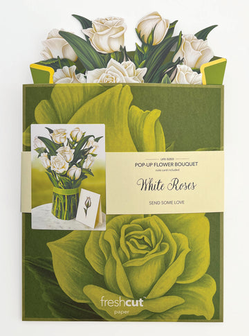 White Roses Greeting Card