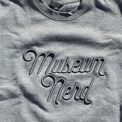 Museum Nerd Embroidered Script Sweater