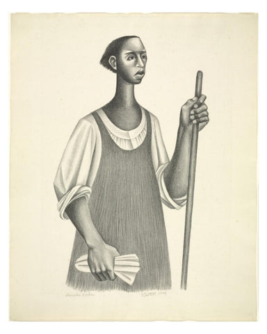 DOMESTIC WORKER Art Print - Elizabeth Catlett