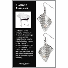 Diamond Armchair Pearl Earrings - David Howell Design