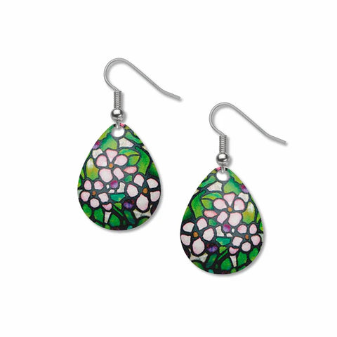 Tiffany Stained Glass Cherry Blossom Earrings - David Howell Design