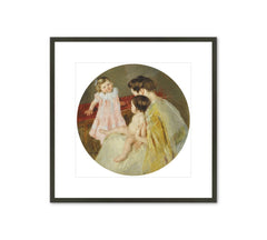 MOTHER AND TWO CHILDREN Art Print - Mary Stevenson Cassatt