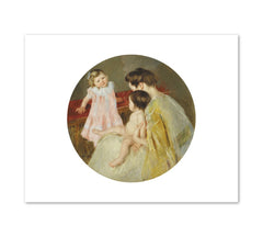 MOTHER AND TWO CHILDREN Art Print - Mary Stevenson Cassatt