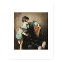 PORTRAIT OF HELEN GALLAGHER (BLACK AND GREEN) Art Print - Malcolm Parcell
