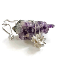 Lotus Flower Charm Necklace