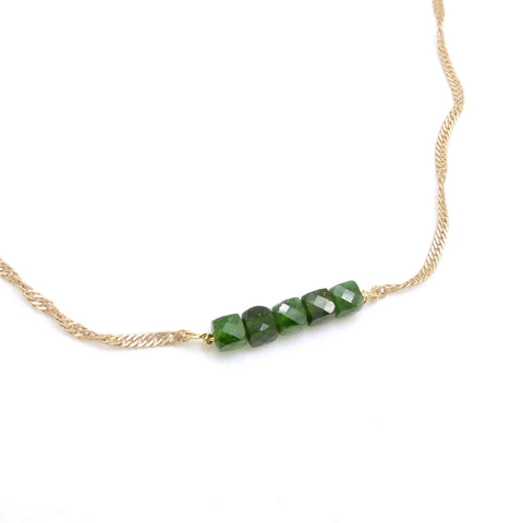 Chrome Diopside Chain Necklace