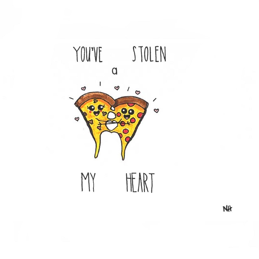 Punny Greeting Cards Pizza Love
